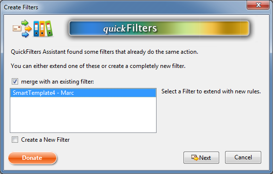 quickFilters Merge