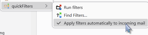 auto run filters on folders